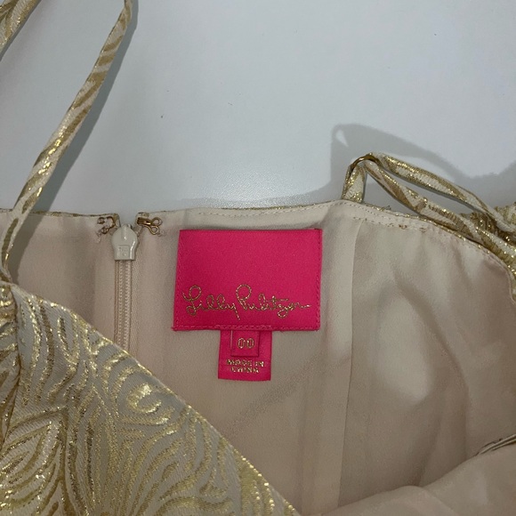 Lilly Pulitzer Kariana Silk Golf Off the Shoulder Dress size 00. - Picture 4 of 6